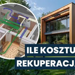 Schemat wentylacji mechanicznej z odzyskiem ciepła (rekuperacja co to) w nowoczesnym domu.