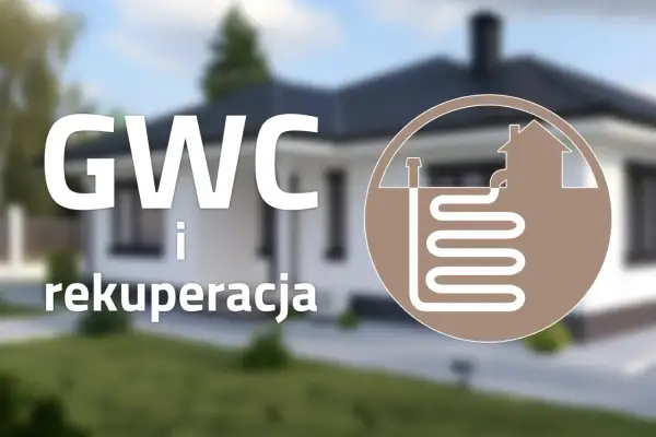 GWC i rekuperacja - schemat domu z gruntowym wymiennikiem ciepła.